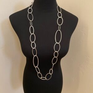 Chico’s Silver Tone Oval Link Chain Necklace